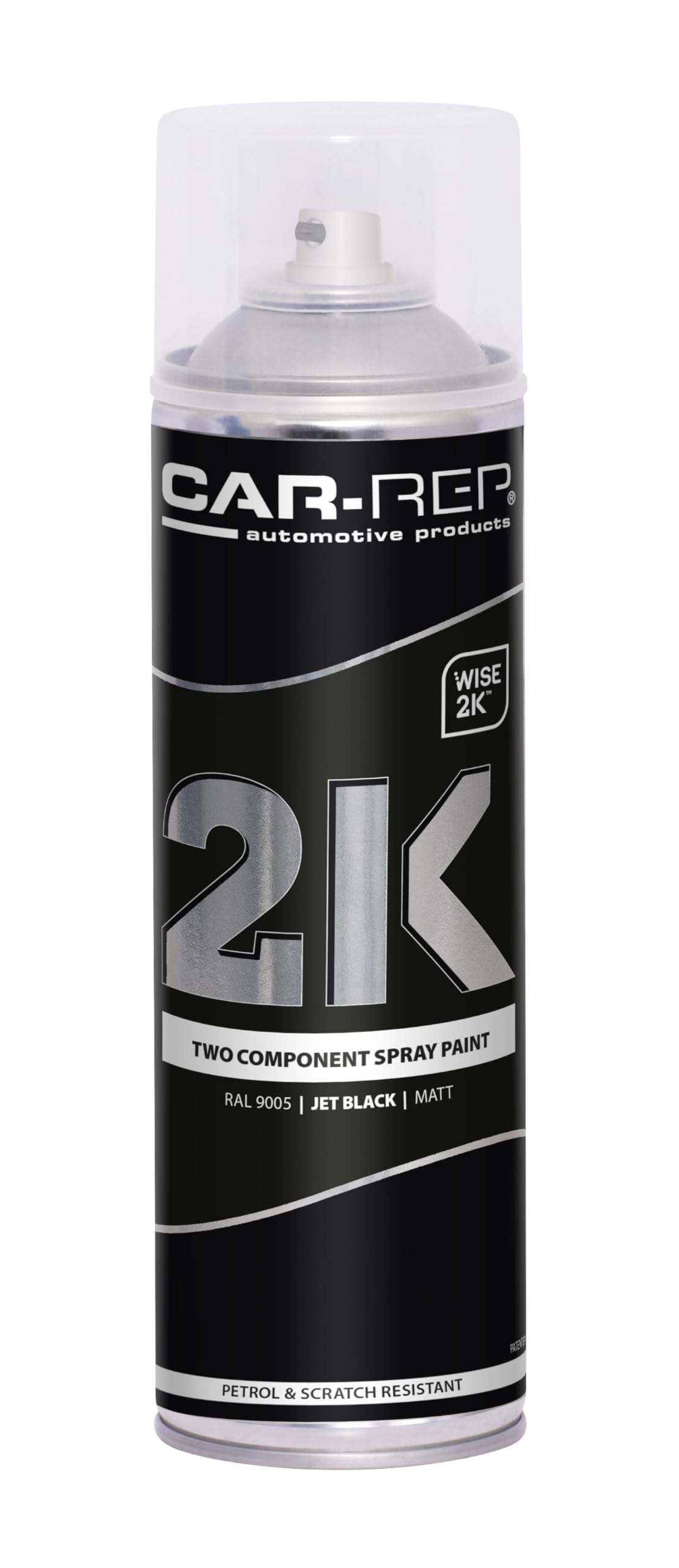 Car-Rep Jet Black Matt 2K Spray Paint Ral9005 500Ml High Durability Uv Resistant