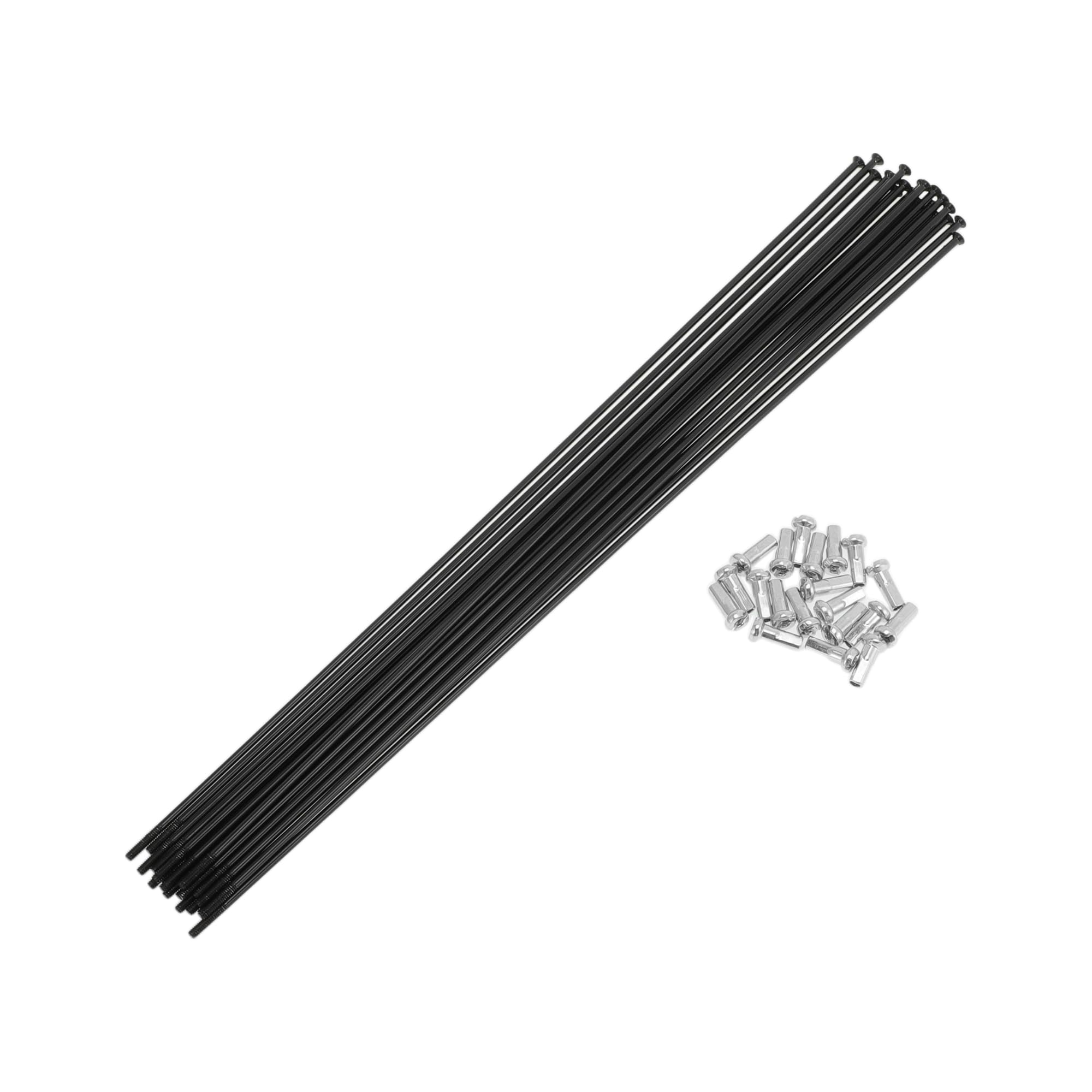 Motoforti 20 Set 14G Straight Pull Bicycle Spokes 255mm Straight Pull Bike Wheel Spokes Carbon Steel Black