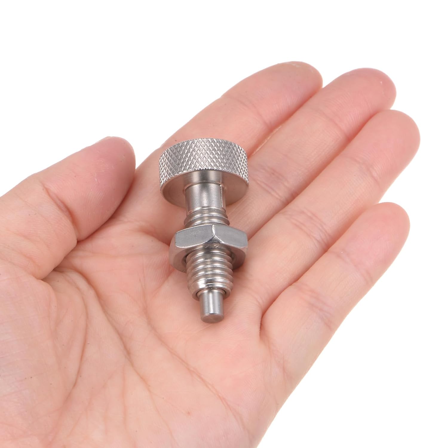 HARFINGTON 4pcs Spring Plunger M10x1.5 Thread Size Pin Dia.5mm Retractable Quick Release Pins Stainless Steel Lock Out Type Index Plunger for Industrial Equipment