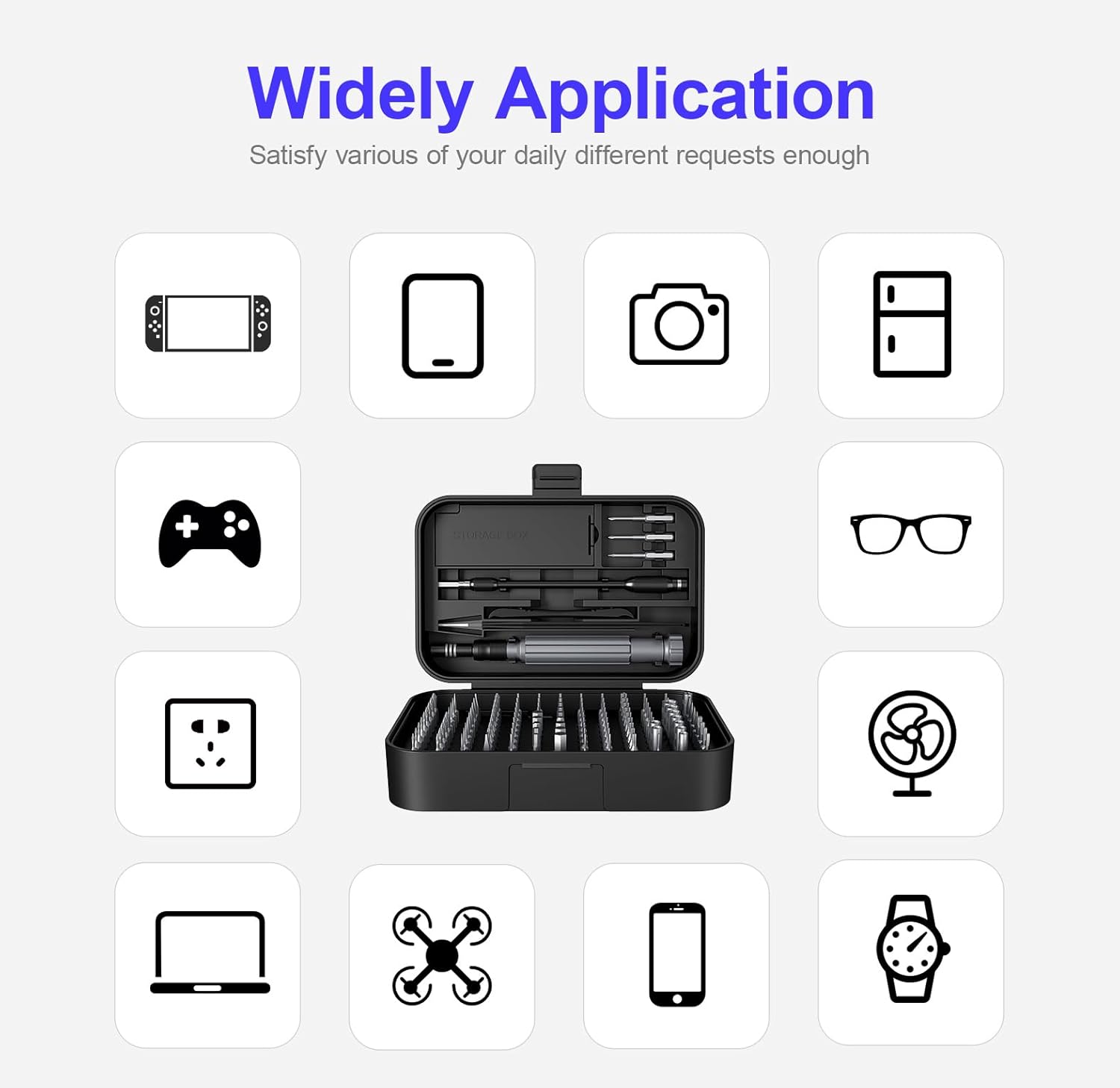 Precision Screwdriver Set, SOONAN 150 in 1 Electronics Tool Kit with 120 Bits Magnetic Screwdriver Set & 30-bit Magnetic Set Handy Repair Tool for Computer Phone Watch Camera Laptop, Black - Image 4