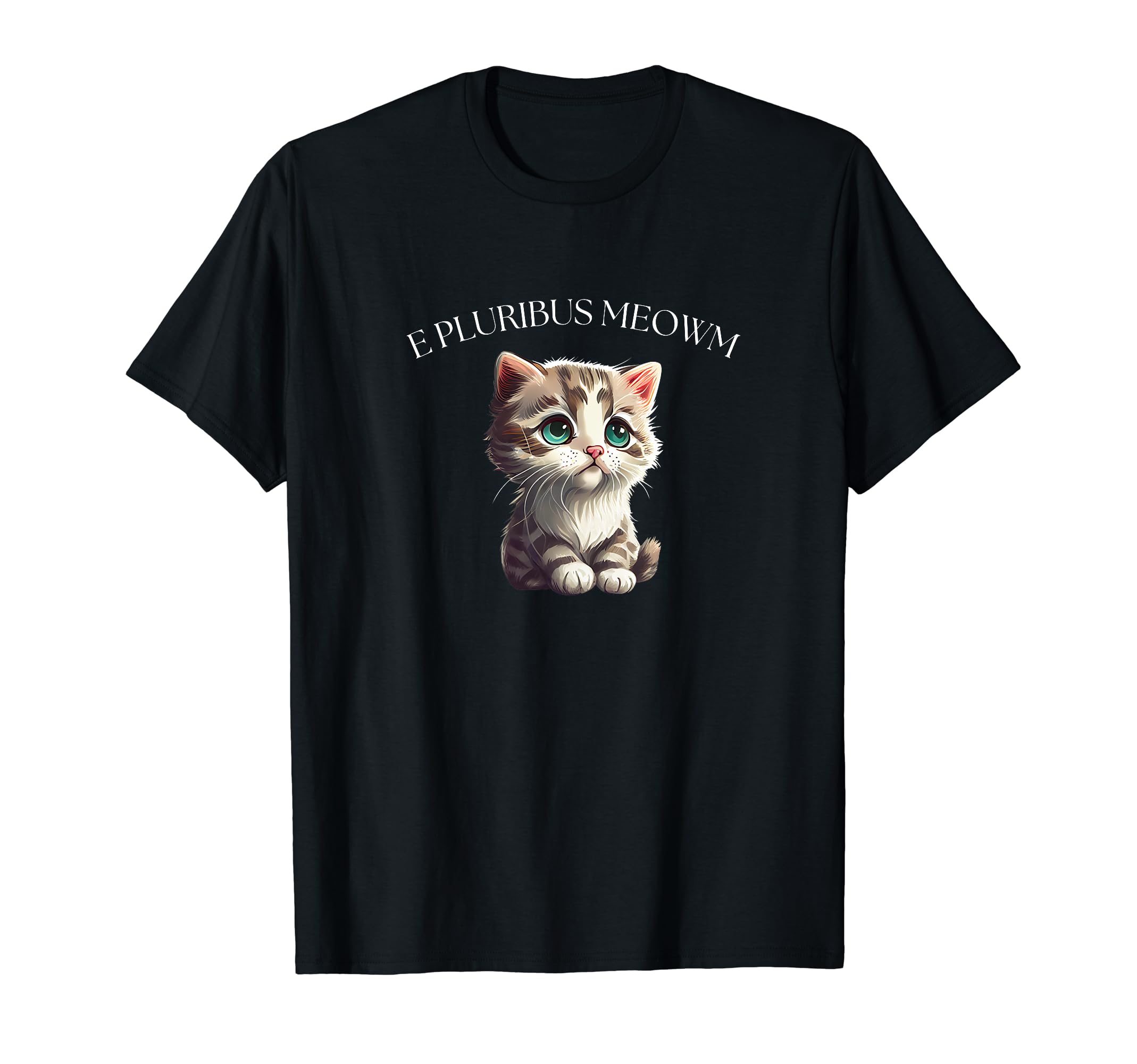 Kawaii Kitten E Pluribus Meown Cat Lover Cute Cat T-Shirt