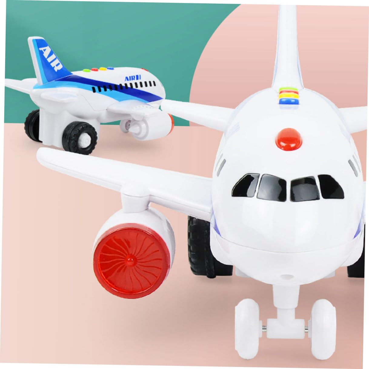 ifundom Avión de Juguete Inercial para Bebés, Modelo de Aeronave Giratorio sin Batería, Juguete Educativo para Desarrollo Infantil Luces, Adecuado para Pequeños y Recién Nacidos