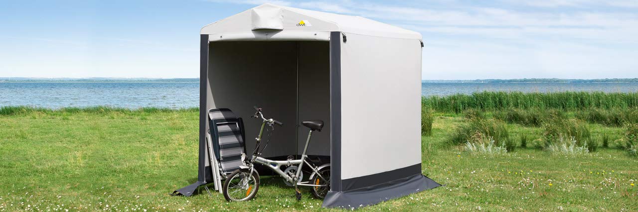 Gerätezelt Winterfest dwt Store 170 x 205 cm PVC Beistellzelt freistehend Outdoor Lagerzelt Fahrradgarage wasserdicht vorratszelt küchenzelt Sport & Freizeit