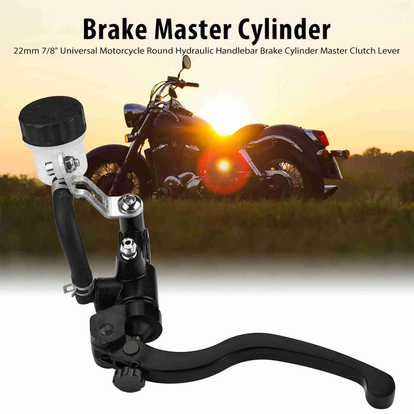 Aramox Cilindro del freno, leva del freno, 22 mm, 7/8", universale, per motociclette, idraulico, manubrio, cilindro del freno, leva della frizione