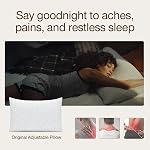 Coop Home Goods Oreiller ajustable original, oreillers de lit Queen size pour dormir, oreiller en mousse de mémoire coupée transversale - CertiPUR-US/GREENGUARD Or