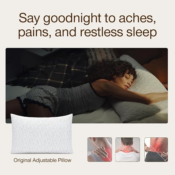 Coop Home Goods Coop Home Goods Original Adjustable Pillow, Queen Size Bed Pillows for Sleeping, Cross Cut Memory Foam Pillows - Medium Firm Back, Stomach and Side Sleeper Pillow, CertiPUR-US/GREENGUARD Gold in use