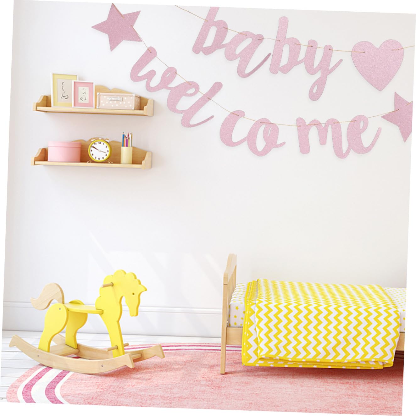 Gadpiparty 5 Pezzi Di Striscioni Decorativi in ​​carta Per Baby Shower Cartelli Di Benvenuto Per La Festa Di Rivelazione Del