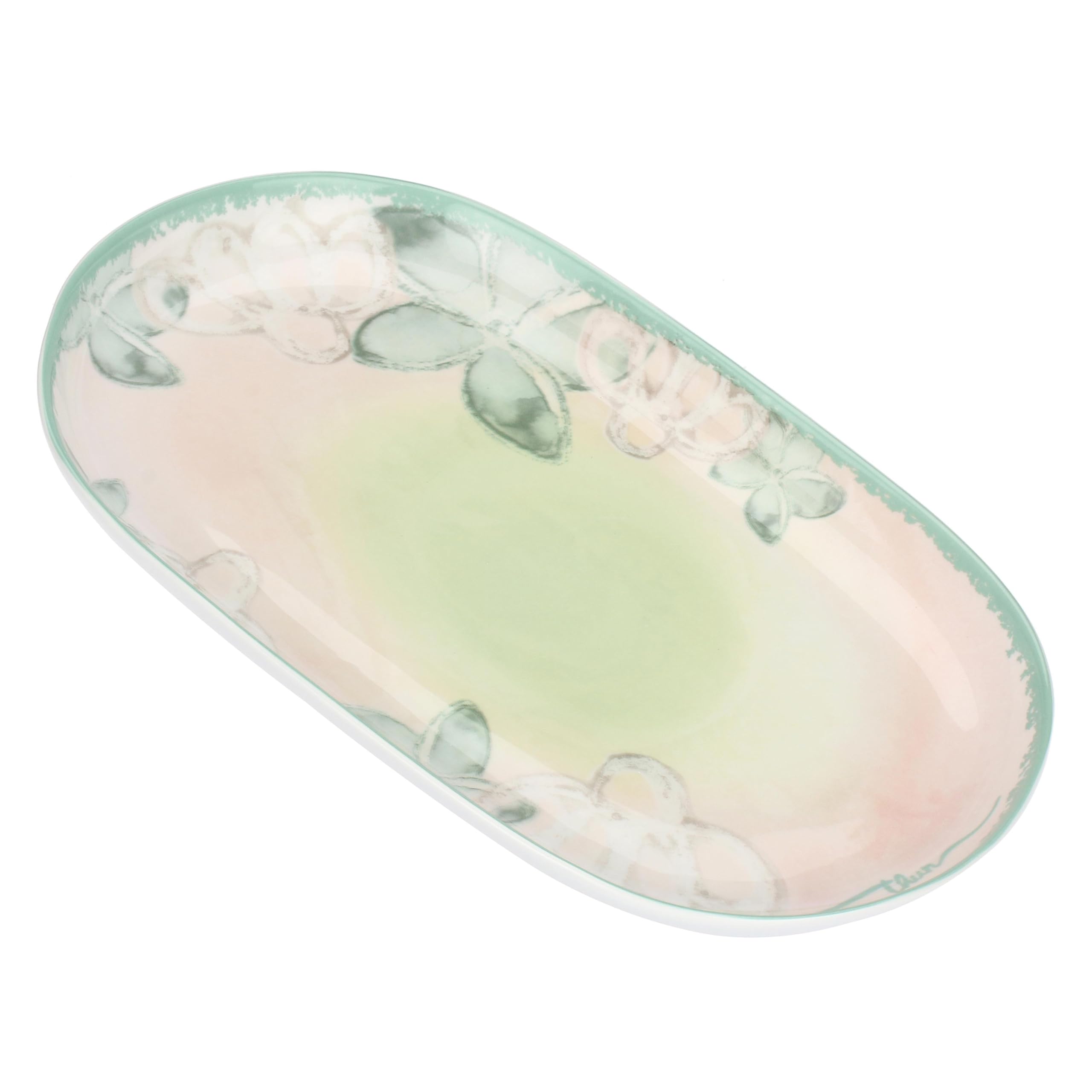THUN - Piatto da portata Bloomia - porcellana - Collezione Giardino di primavera - 38 x 27 cm