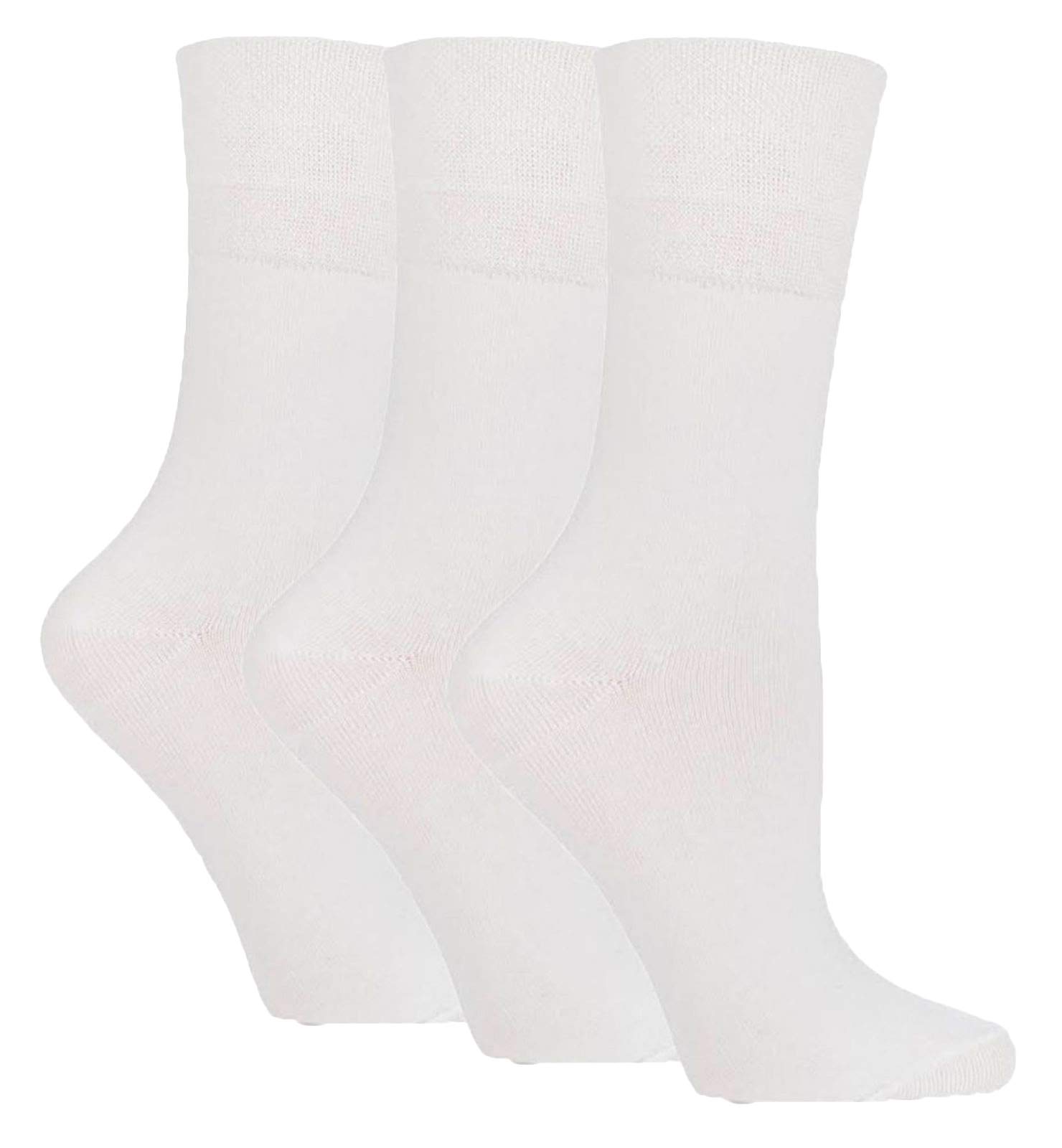 Sockshop Unisex 6 Pairs White 6 Pairs Ladies Sock Shop Non Elastic 4-8 Cotton Socks White