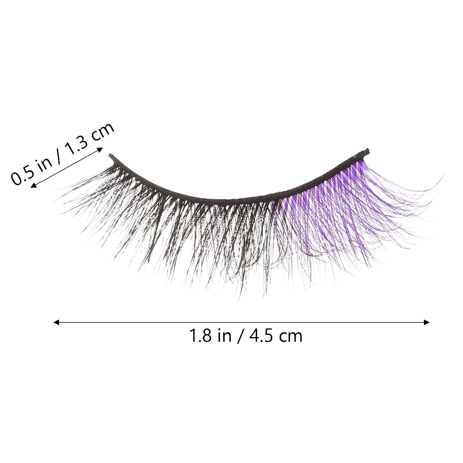 Housoutil Coloured False Eye Lashes, 5 works Purple Strip Lashes, Artificial Halloween Makeup Eyelashes - Image 3