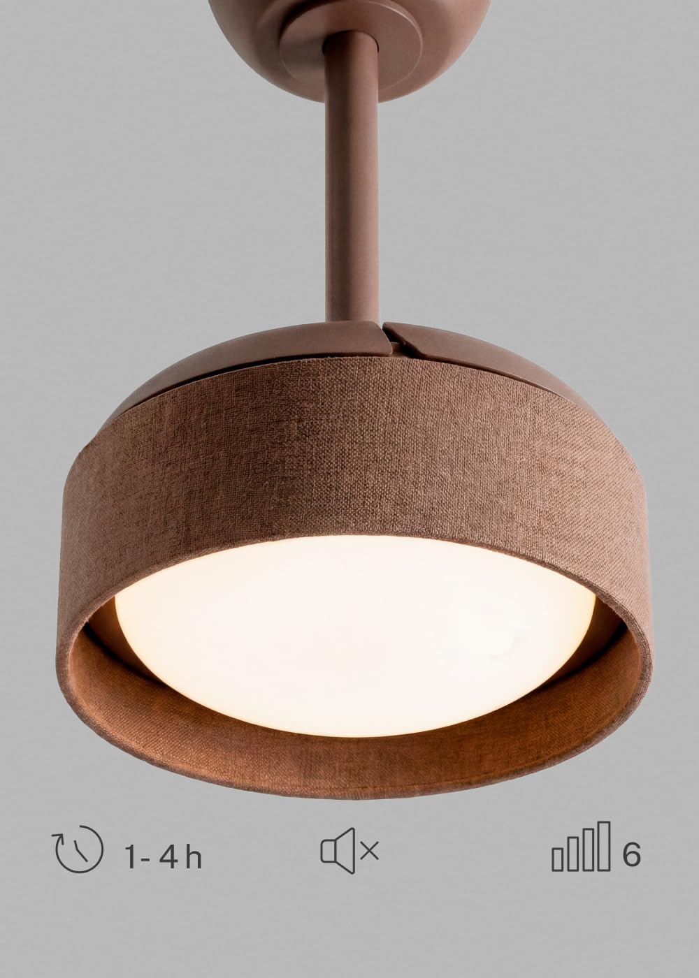 CREATE / WIND CLEAR LAMP/Ventilador de techo con luz lino moca con mando / 40W, Silencioso, Ø55 cm, 6 velocidades, aspas retráctiles, programable, función verano-invierno, luz led 3 temperaturas