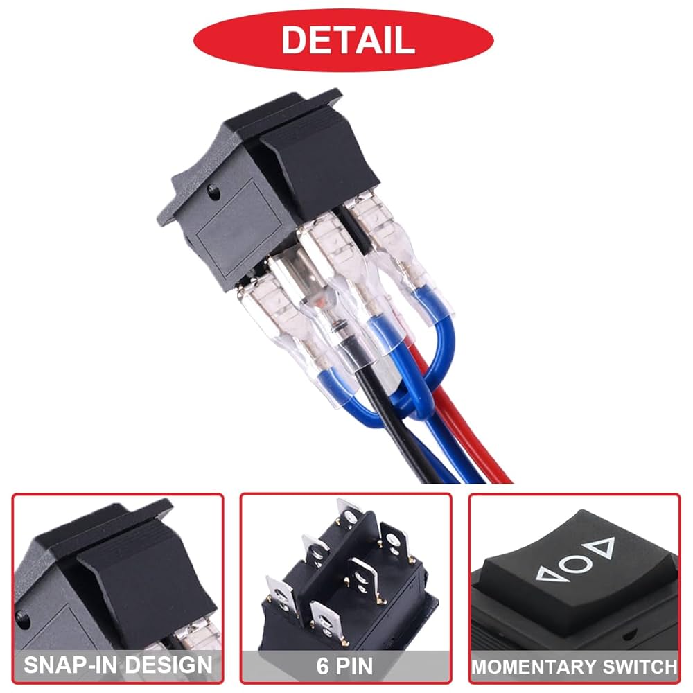 Amazon.co.jp: MKBKLLJY 3個モメンタリモータ極性逆ロッカー