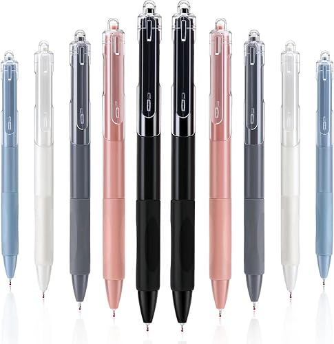 YOOYO Bolígrafos de tinta de gel de secado rápido y retráctiles de clic de punta fina suave para escribir 0020in para la escuela oficina hogar