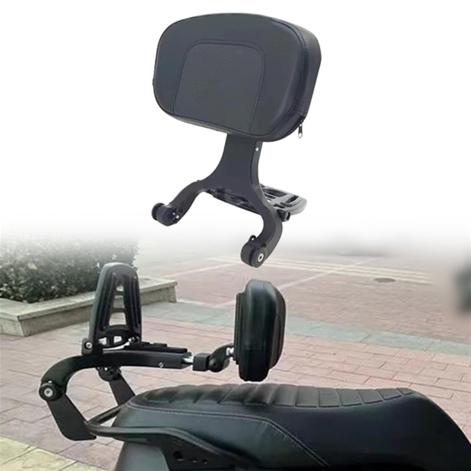Schienale Multiuso Regolabile Sissy Bar con Portapacchi Pieghevole per N125