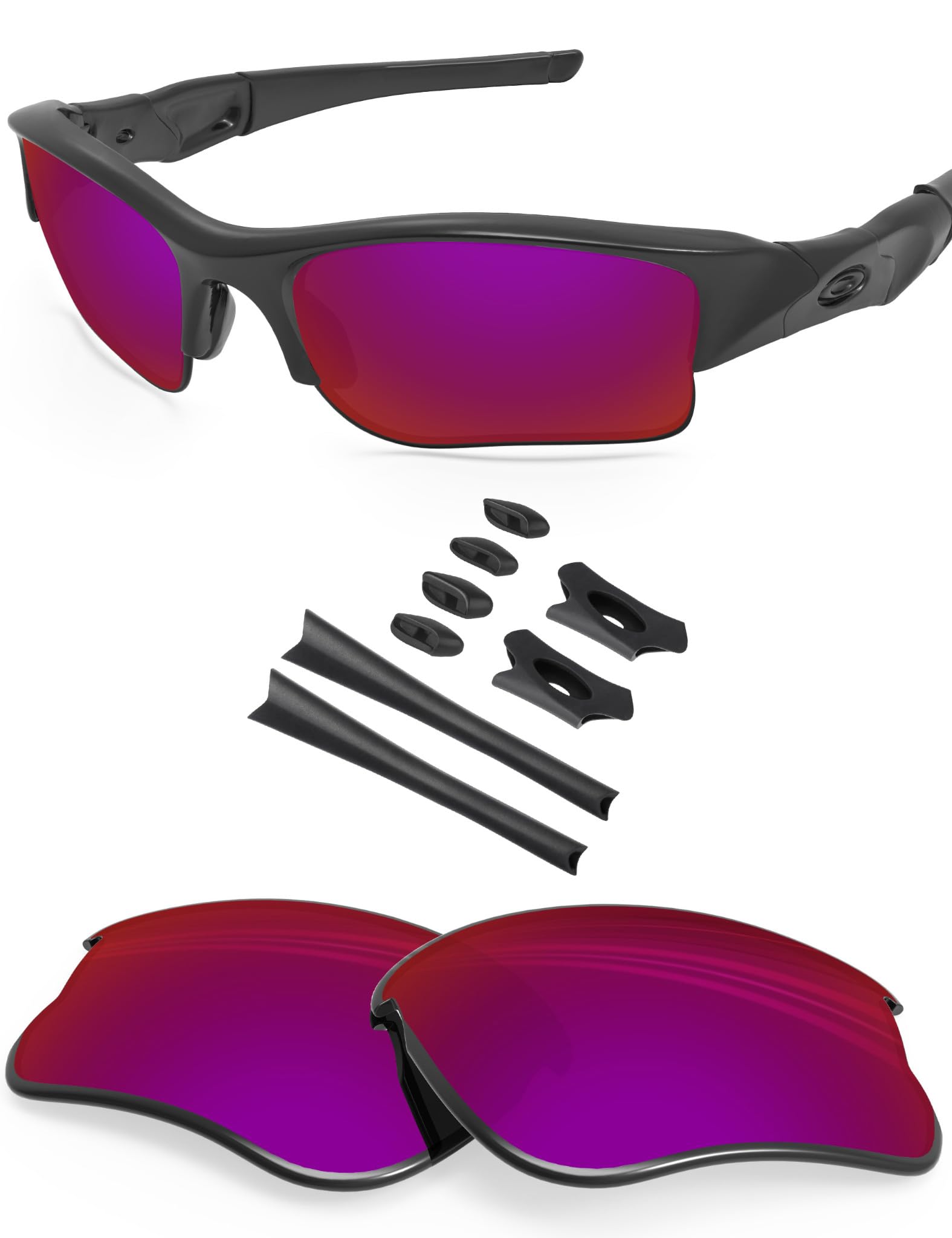 BLAZERBUCK Replacement Lenses &amp; Sock Kit for Oakley Flak Jacket XLJ Sunglass