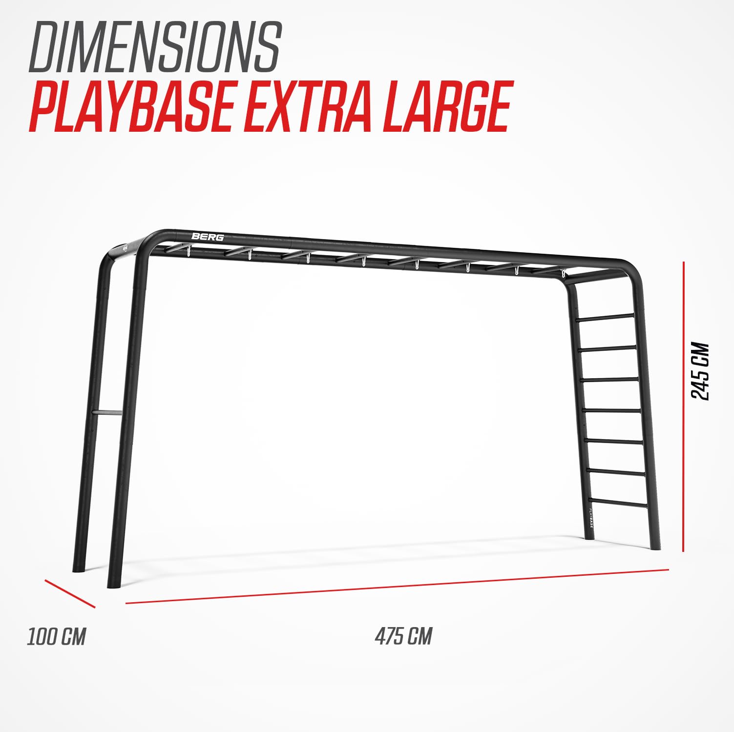 BERG PlayBase Parco giochi extra large per giardino, per tutta la famiglia, struttura da arrampicata per giardino, porta da calcio, porta da basket, struttura da arrampicata, fitness, parete da