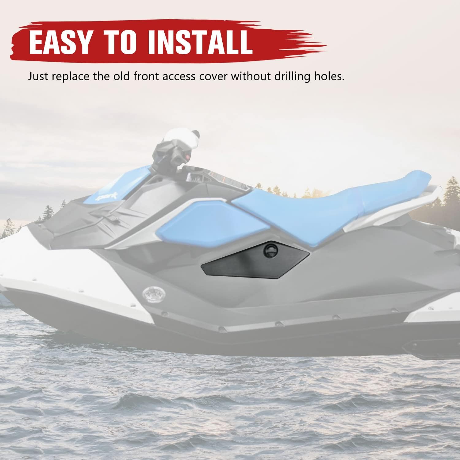 A & UTV PRO Spark Front Access Cover, Side Fairing Lock Cover Kit for Sea-Doo Spark 60 900 Trixx 2015-2020 Accessories, Replace OEM #291004155, Black, 1PCS