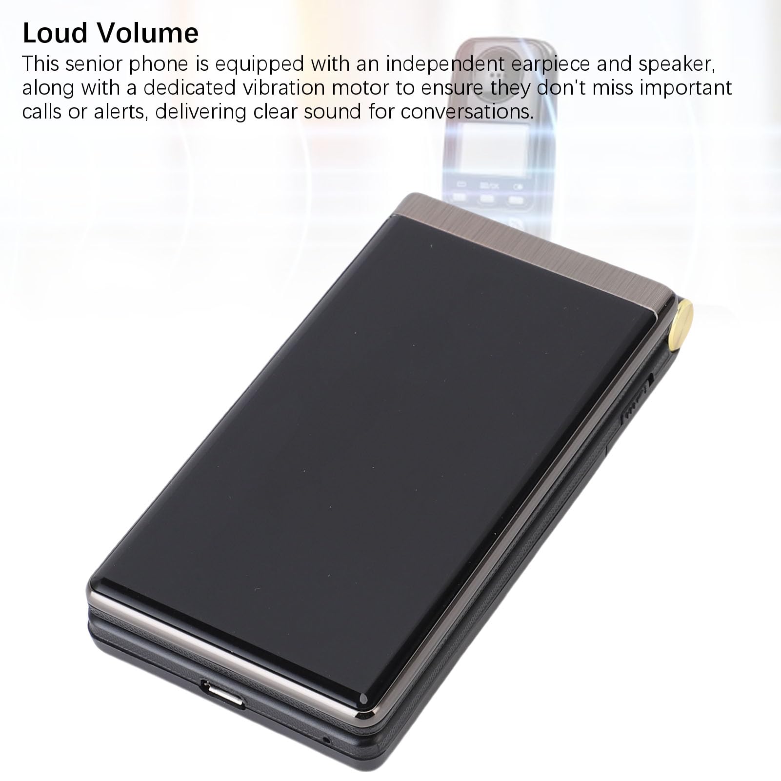 Annadue Telefon z klapką 4G dla Seniorów, Podwójny Ekran 3,0 Cala i 1,8 Cala, Podwójna Karta SIM, SOS, Aparat 1,3 MP, ze Skórzanym Etui.5900 MAh (Kolor rewolwerowca)