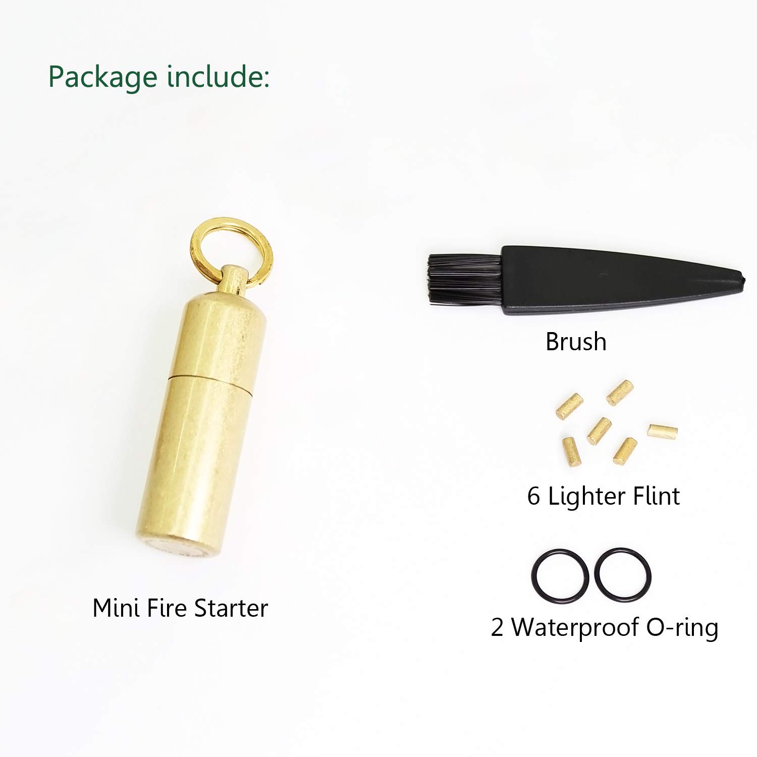 PPFISH Mini Brass Lighter EDC Peanut Lighter Keychain Waterproof