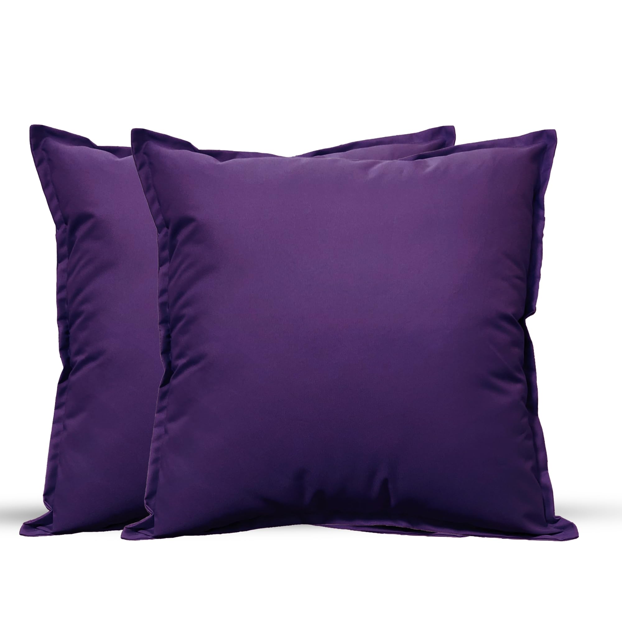 Outdoor Cushions Waterproof FILLED 2 Pack 45x45cm 18"x18" Zippered Outdoor Garden Cushions Waterproof With Cushion Covers Living Room Garden Sofa Patio (Purple, 45 x 45 cm (Pack of 2))