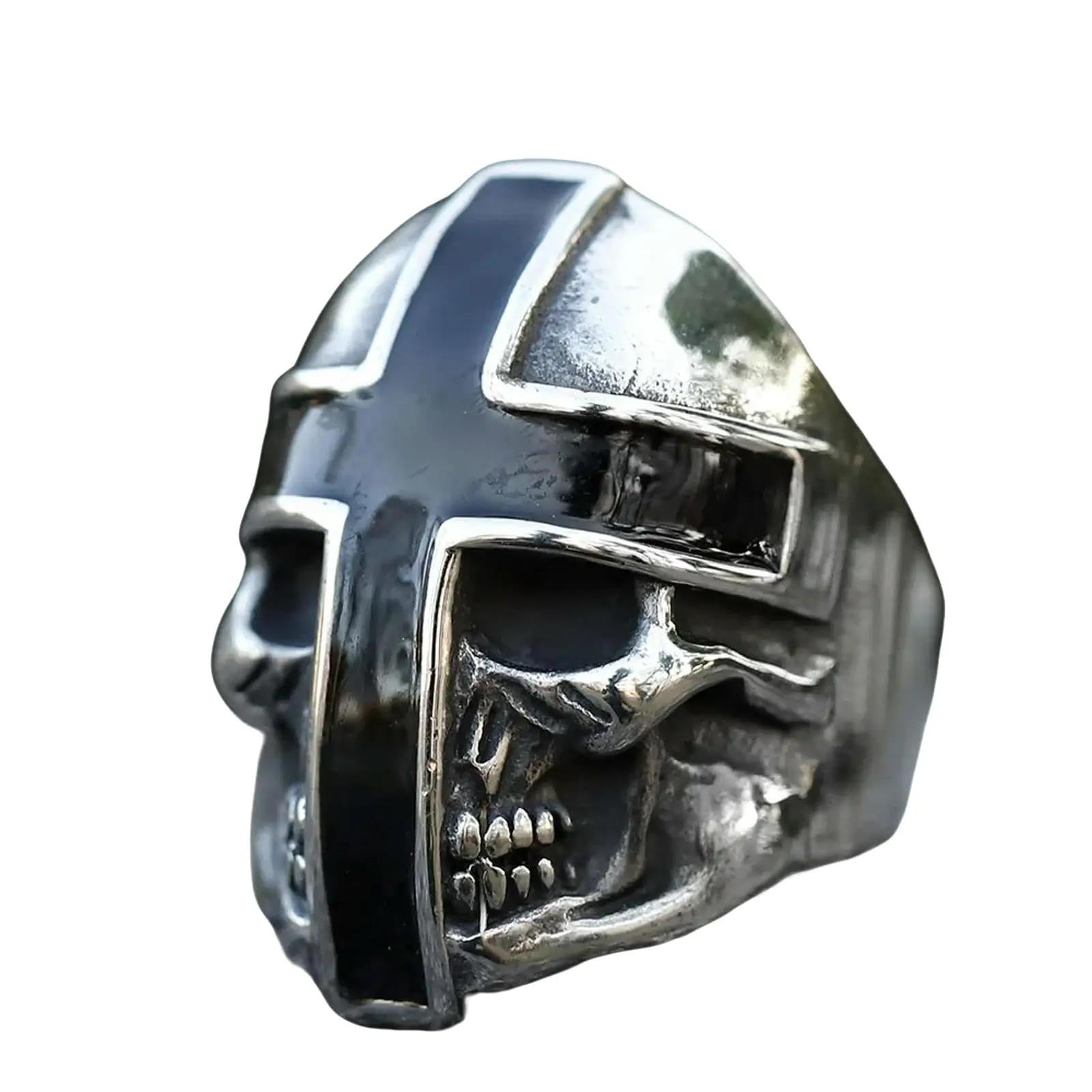 New Men's Ring Punk Cross Skull Ring For Men Fashion With Hip Hop Halloween Jewelry Vintage
