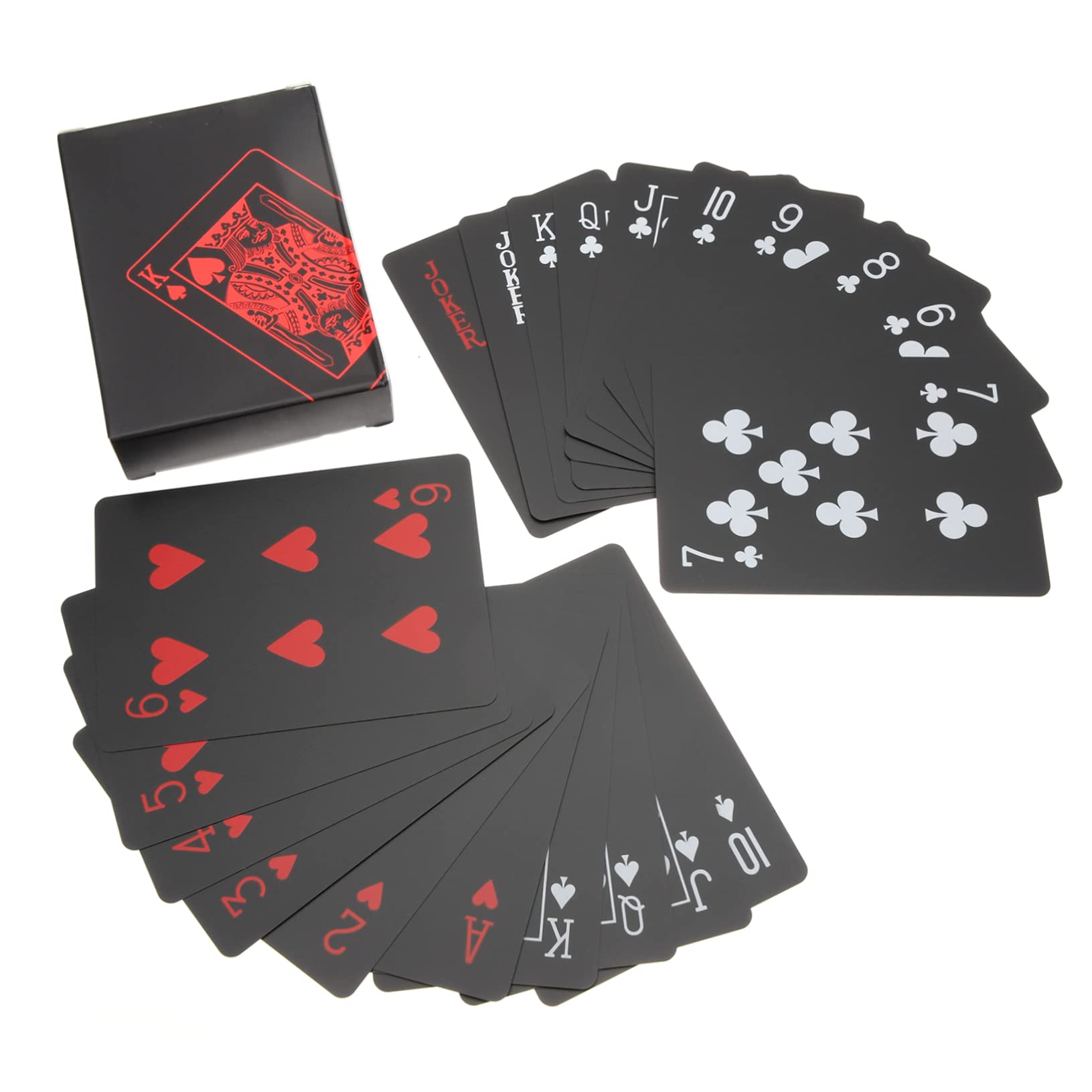 SAFIGLE 2 Boxes Black Plastic Playing Cards Gaming Cards Plastic Throwing Cards Water Proof Poker Cards Cool Playing Cards 2 Player Games for Adults Pvc Poker Cards Portable Card Camping