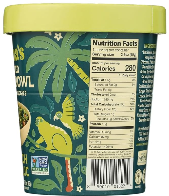 Miniatura 4 de Aahana's Delhi Mung Beans & Rice Bowl  Alimento vegano, comidas sin gluten, Kosher, sin OMG, a base de plantas, comidas listas para comer, alimentos