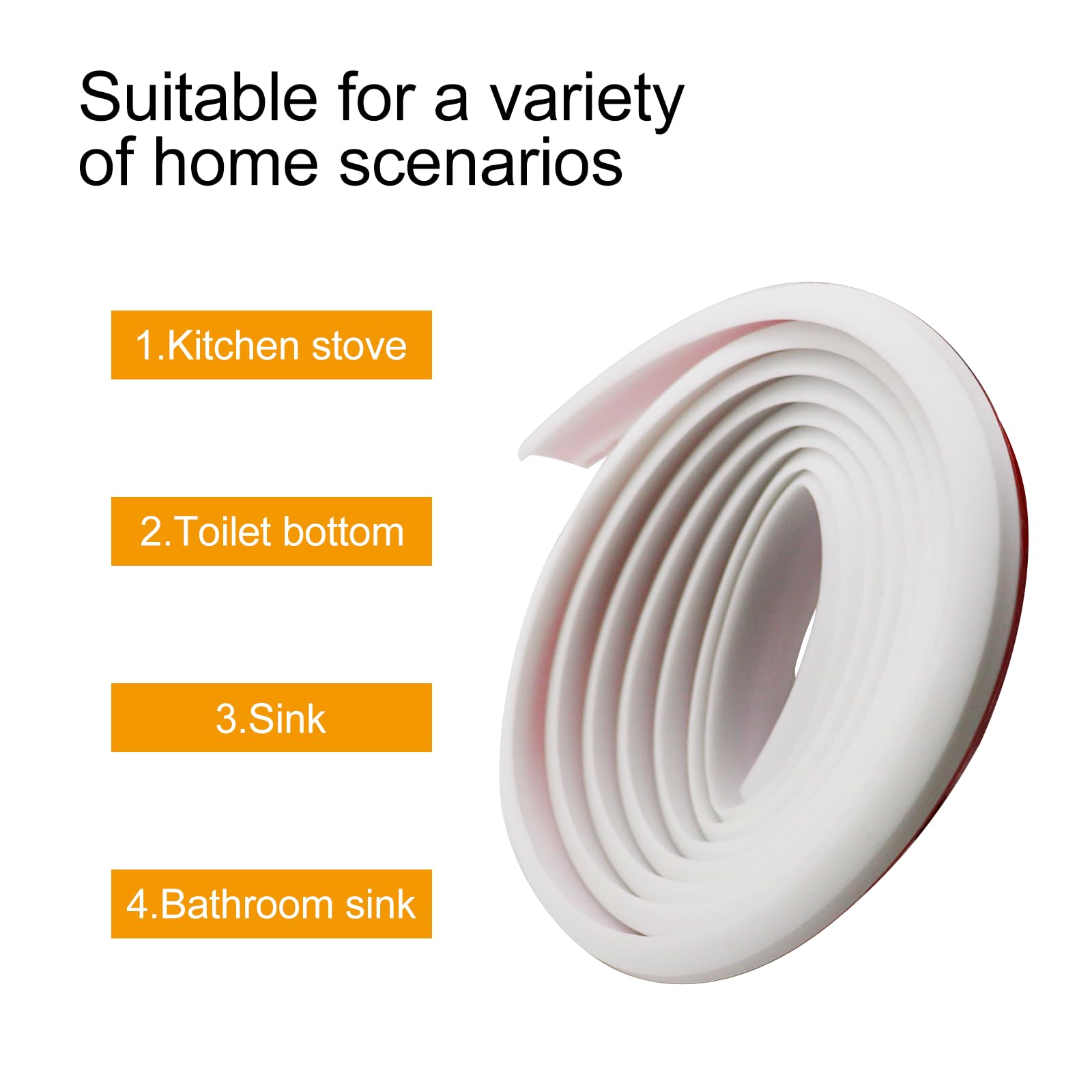 Barriera Antiacqua Per Cucina E Bagno - Striscia 100cm Bianca - Per Lavello, Vasca E Doccia - Foto 12