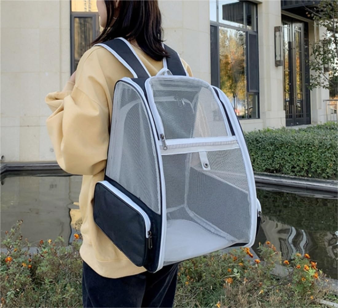 Transportin Gato Mochila para Mascotas, Mochila Grande para Mascotas con Varita para Gatos, Juguete de Plumas para Perros medianos pequeños, Gatos, Cachorros y Gatitos Trasportines Gato (Color : B,