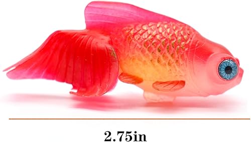 Miniatura 4 de Silicone Artificial Fish Aquarium Decortion High Simulation Lifelike Floating Fake Betta Fish Tank Ornament (Red Goldfish)