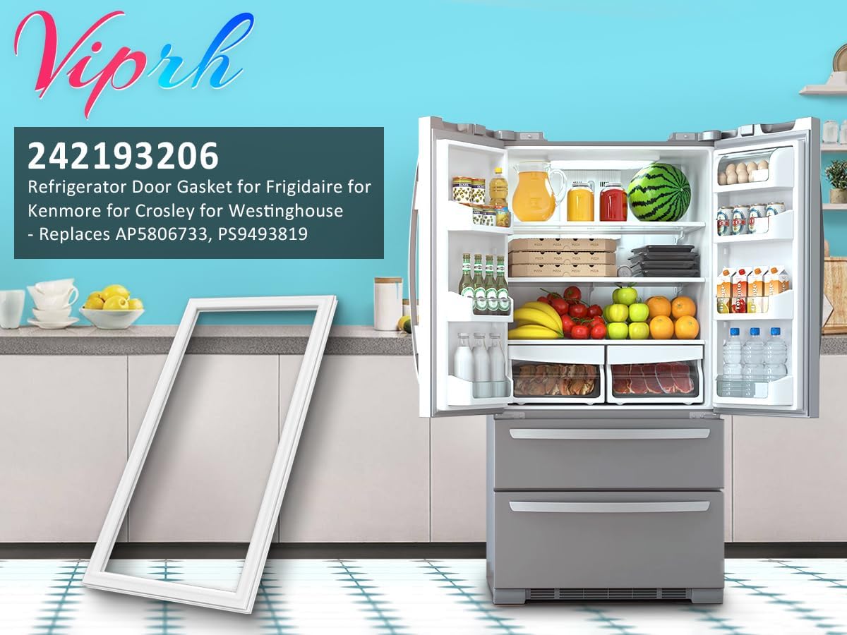 Heat-Restorable 242193206 Freezer Door Gasket 41.62"x28.5" Compatible with Frigidaire for Kenmore Refrigerator Door Gasket Freezer Door Seal Replace AP5806733 PS9493819 242193206