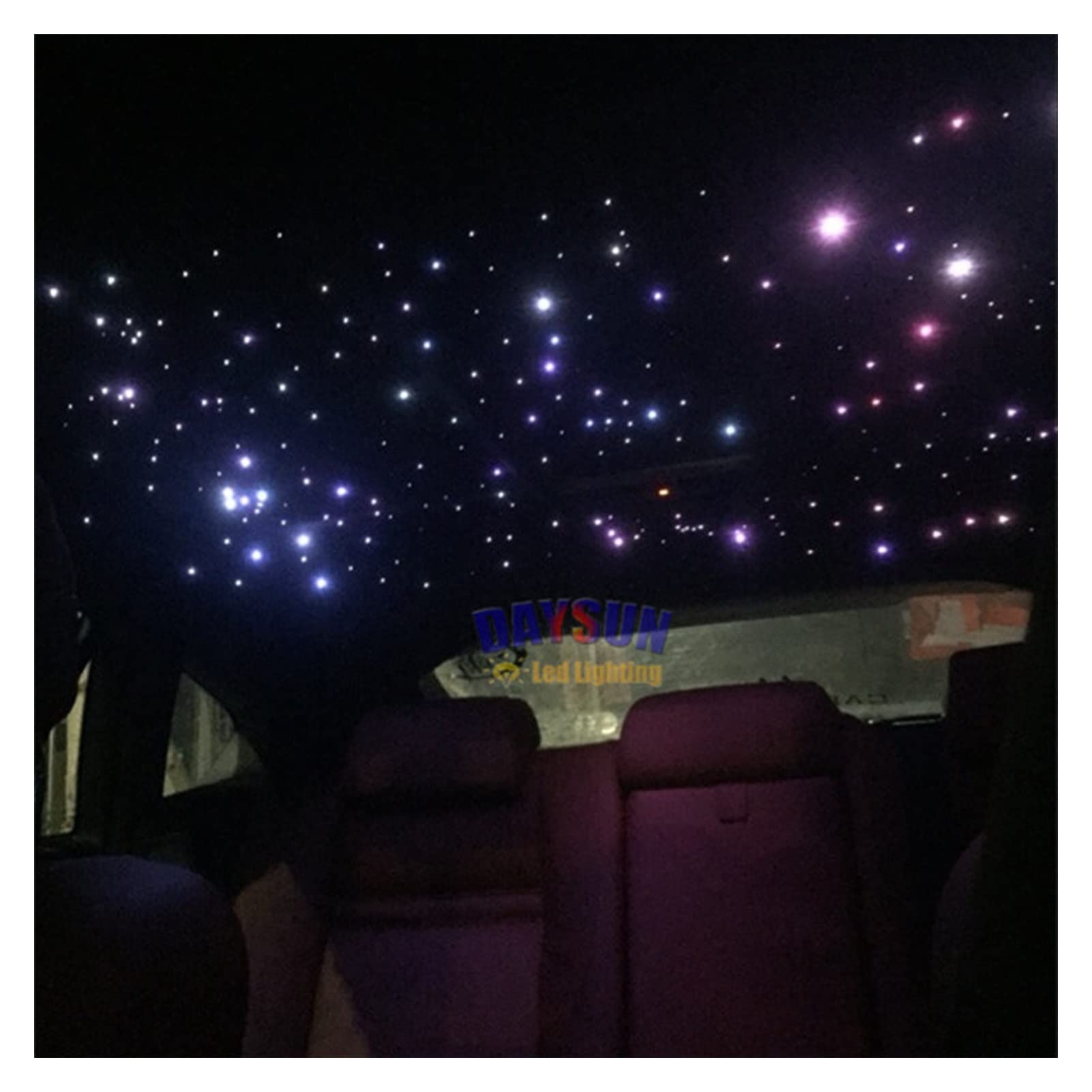 Kit de Luces de Estrella, DIRIGIÓ Twinkle Techo Luces de fibra óptica 1 0w rgbw Kit de iluminación 200pcs 0.75mm 2m + Rf Remoto for la decoración del techo de automóviles.