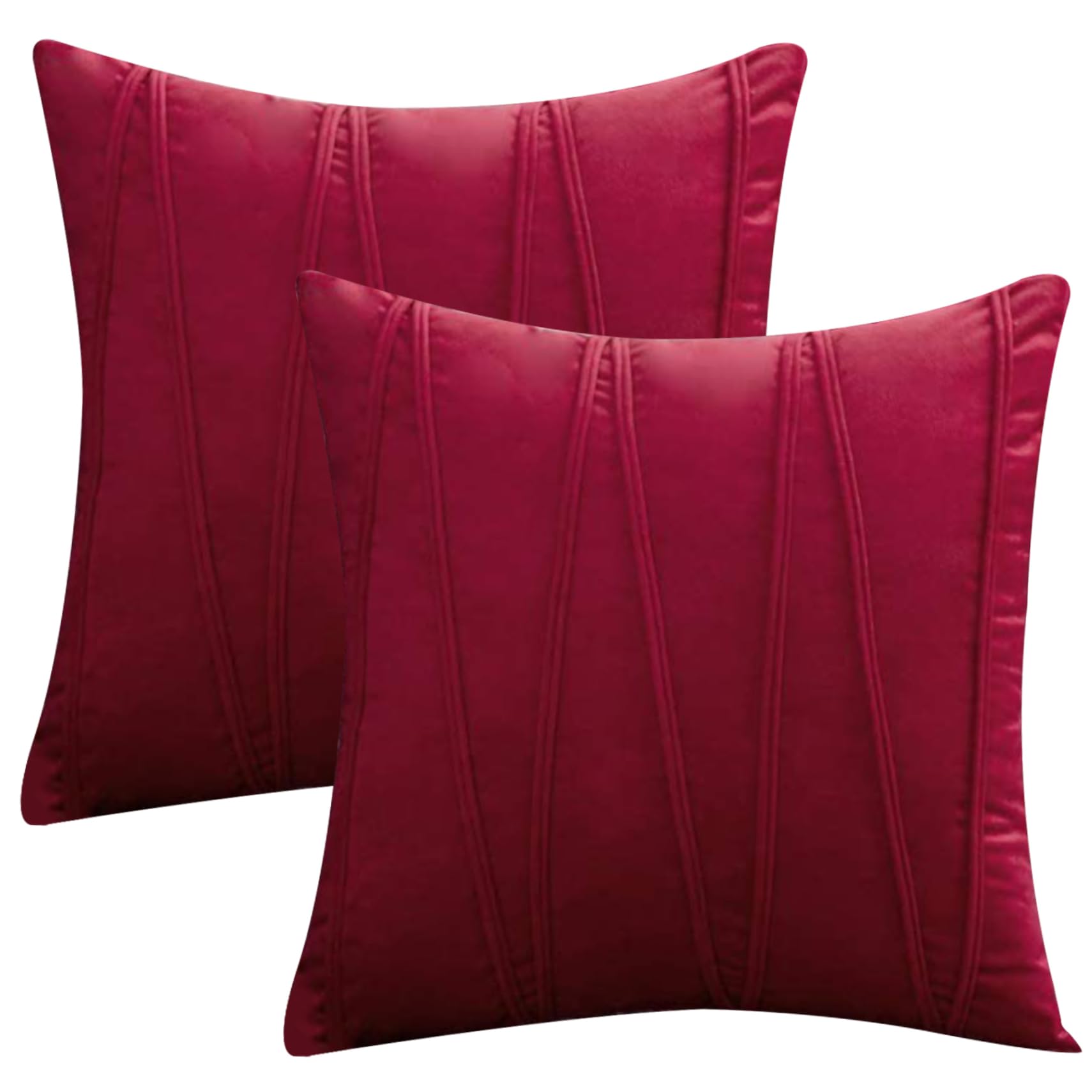 Housses de coussin bordeaux en velours doux 45x45 cm de qualité supérieure