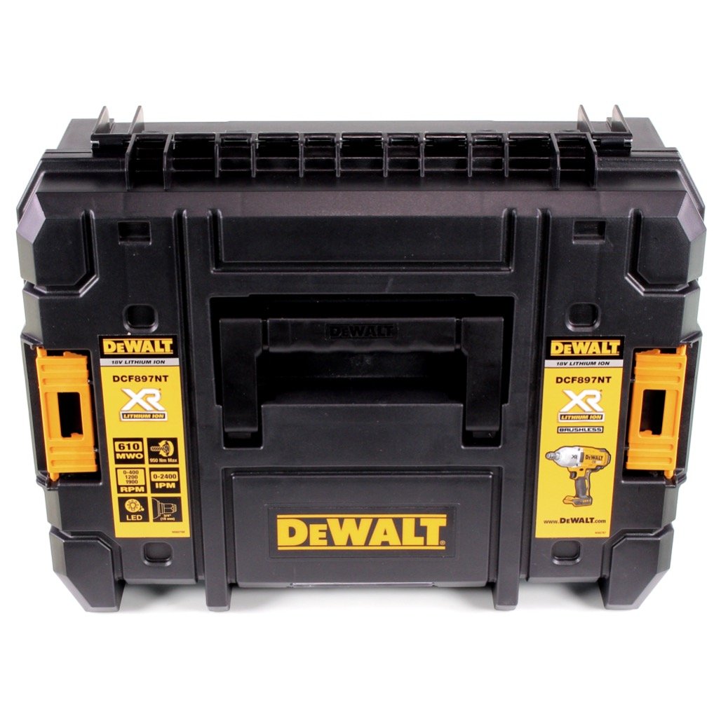 DEWALT Precyzyjny Llave udarowy bez escobillas xr 18v 3/4" alto par 950nm z anillo retención bez ładowarka/akumulator i z walizka tstak ii dla profesjonalistów i majsterkowiczów 18v