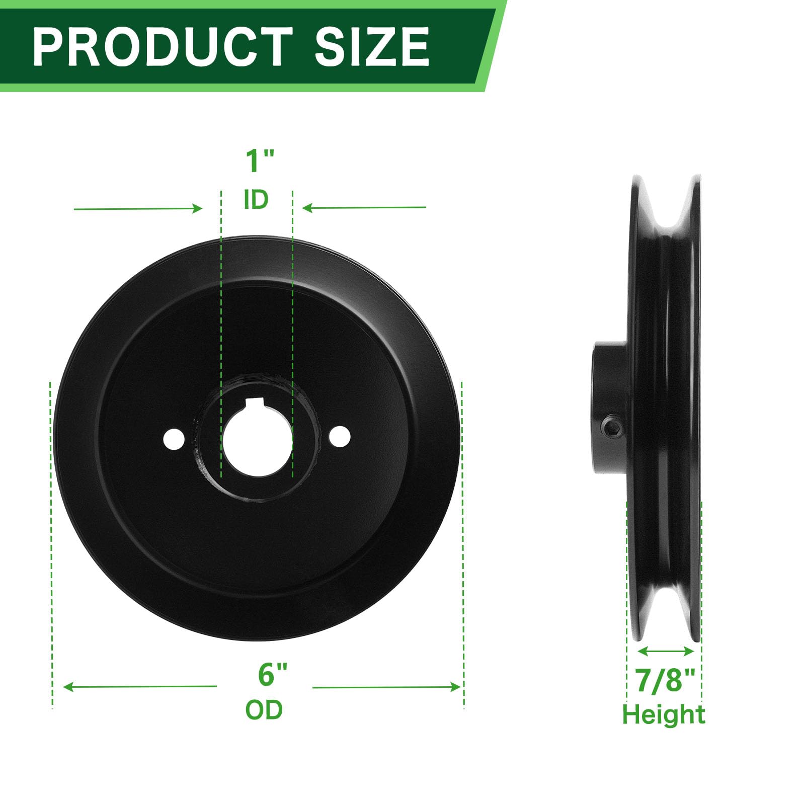 033-6004-00 Polea de husillo de cubierta de 6-1/4 pulgadas compatible con Bad-Boy ZT Mower Pup Lightning Outlaw cubiertas de 60 pulgadas y más cortacésped (paquete de 3)