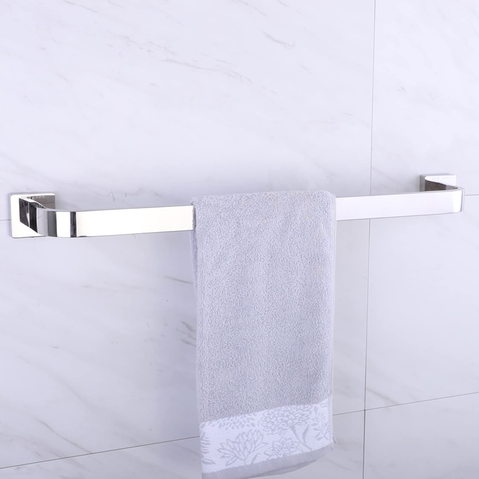 Portasciugamani Addensato per Bagno a Parete, portasciugamani Quadrato Singolo in Acciaio Inossidabile, per Accessori da Bagno e Cucina, 50cm-100cm, Argento (Dimensioni : 100cm)