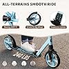 WAYPLUS Kick Scooter for Ages 6+,Kid, Teens & Adults. Max Load 240 LBS. Foldable, Lightweight, 8IN Big Wheels for Kids, Teen and Adults, 4 Adjustable Levels. Bearing ABEC9 #3