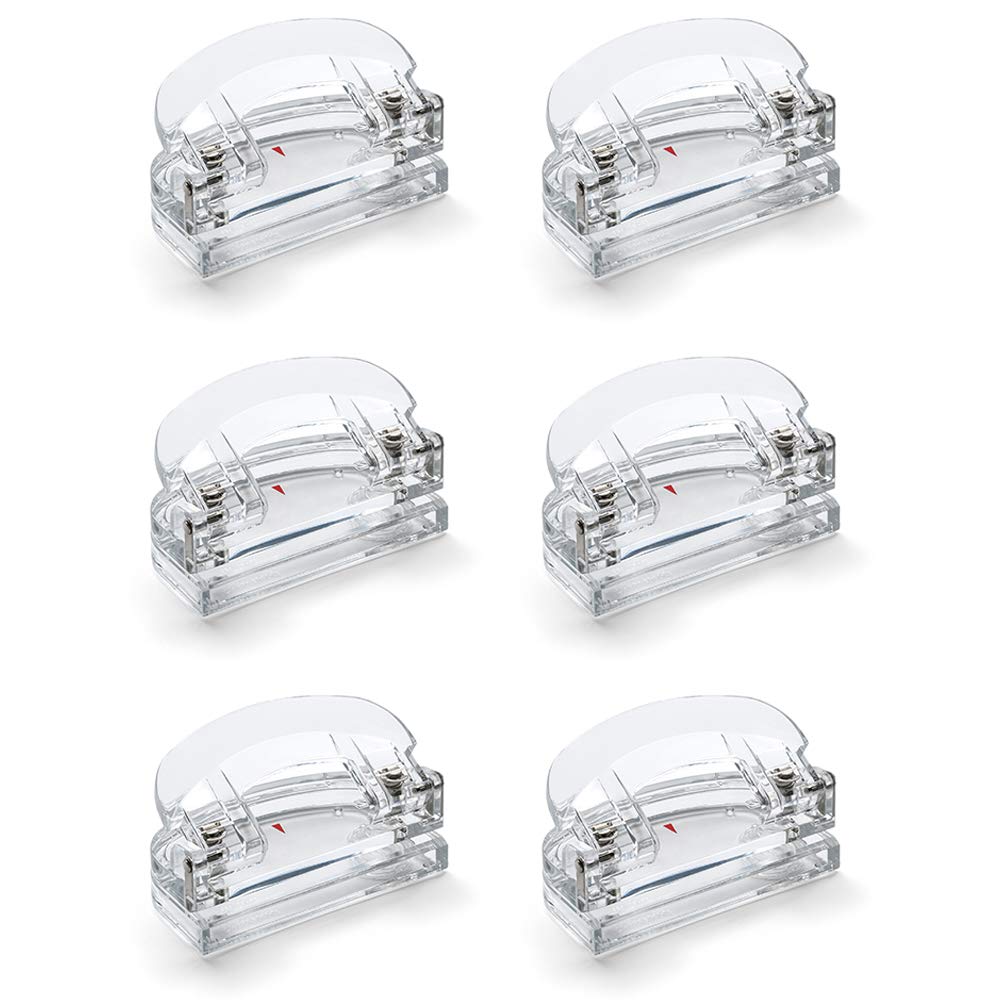 OSCO Clear Acrylic two Hole Punch ( Pack of 6)