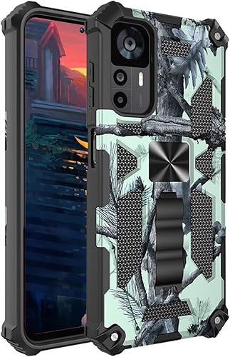CCSmall Funda de camuflaje para Xiaomi 12T Pro con soporte magnético, Redmi K50 Ultra, soporte de anillo giratorio de 360  incorporado Funda