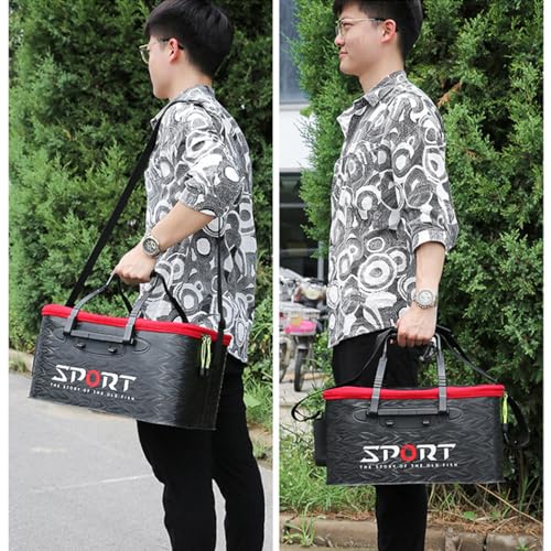 GaUmiME バッカン 釣りバッカン スプリングカバー スプリング投入口 活かし キーパー タックルバッカン 折りたたみ EVA 水汲み 釣りバケツ ケース 大容量 小物入り 大きめ (55cm) 7枚目