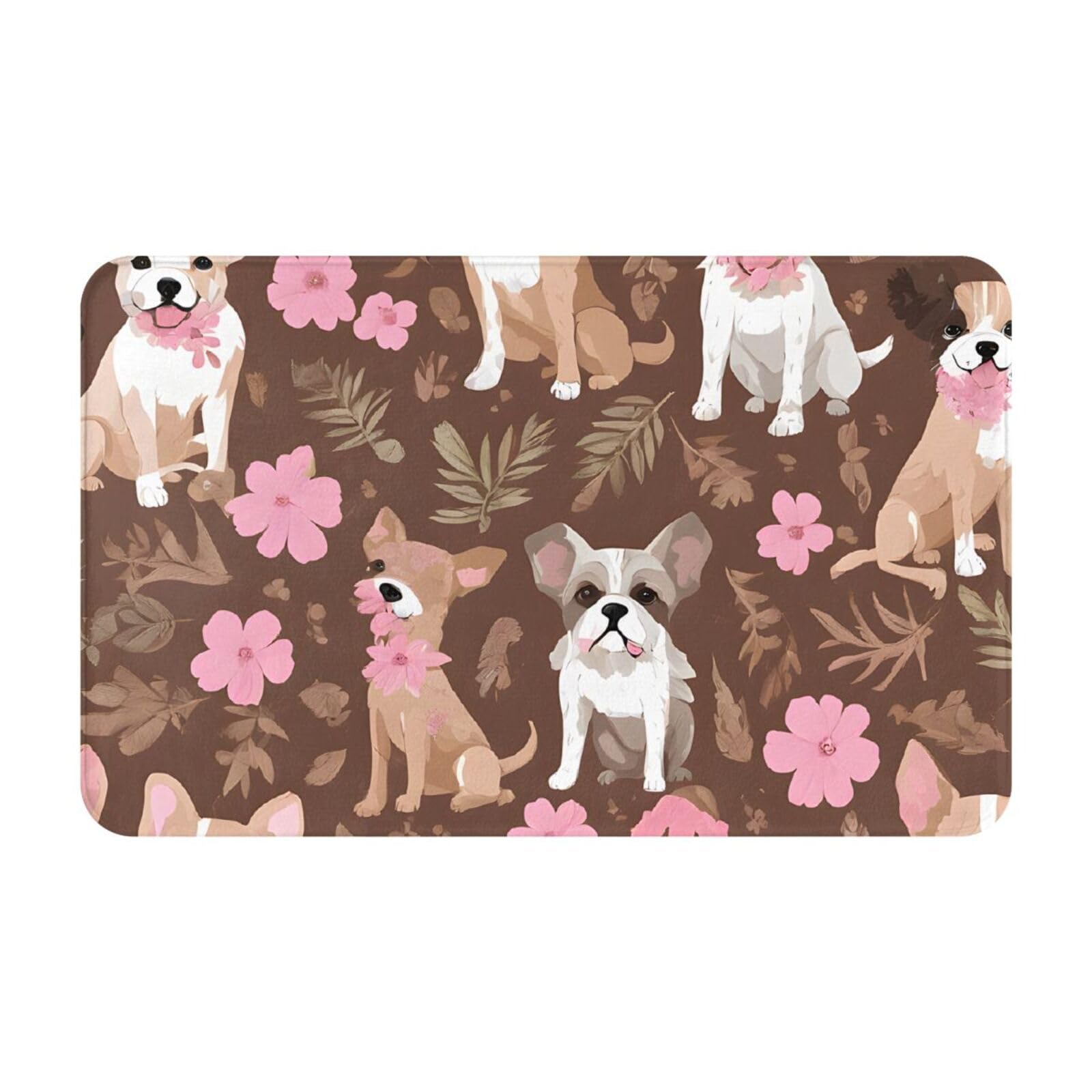 English Bulldogs Print Living Room Bathroom Kitchen Anti Slip and Absorbent Carpet, Indoor Entrance Door Muddy Floor Mat, Ultra Soft Washable Carpet 21x31.5 Inches