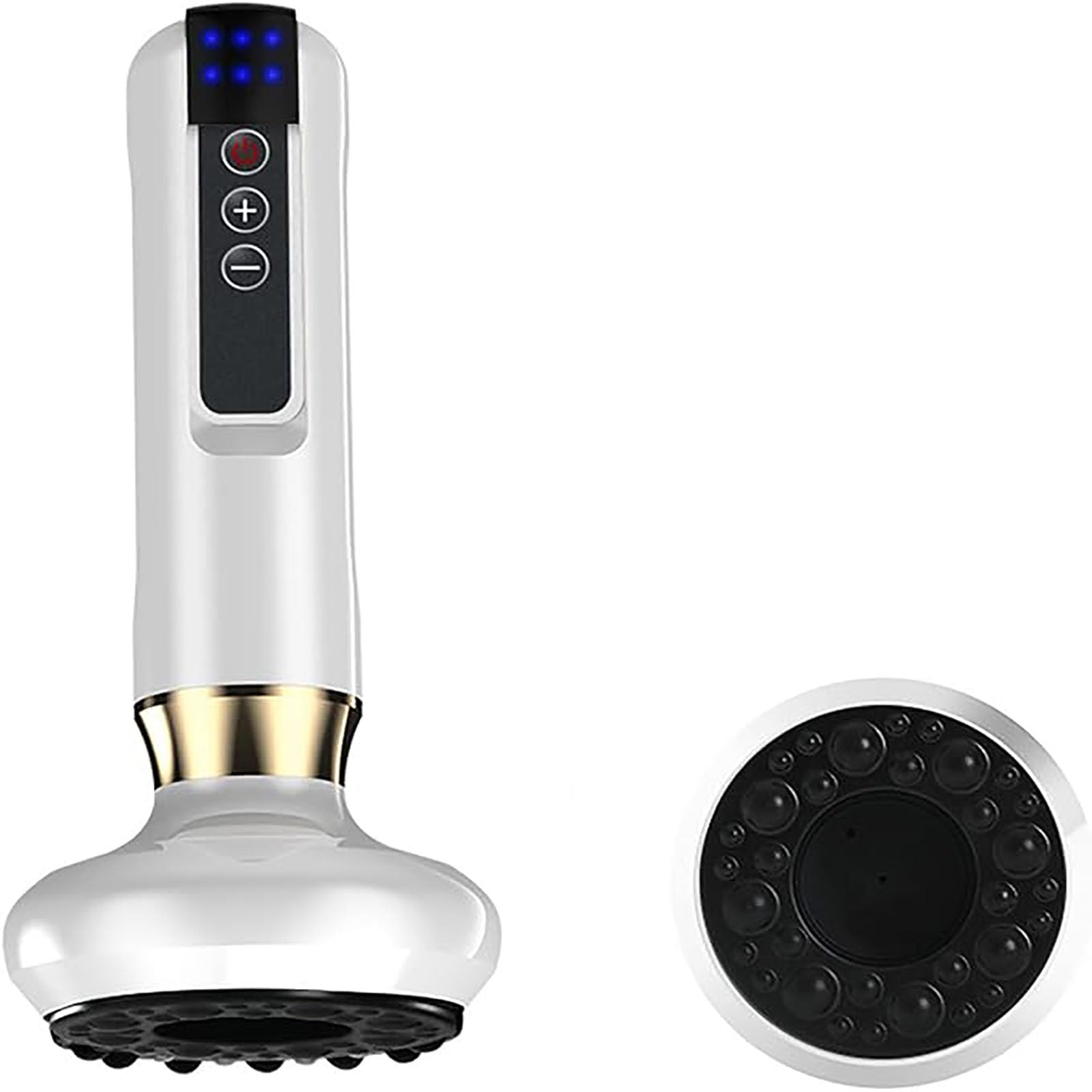 Rechargeable Anti Cellulite Massager,Cupping Therapy Set Gua Sha Massage Scraping Tools for Shoulder,Cellulite Massager, for Shoulder, Neck, Back, Arms and Legs Pain Relief (White)