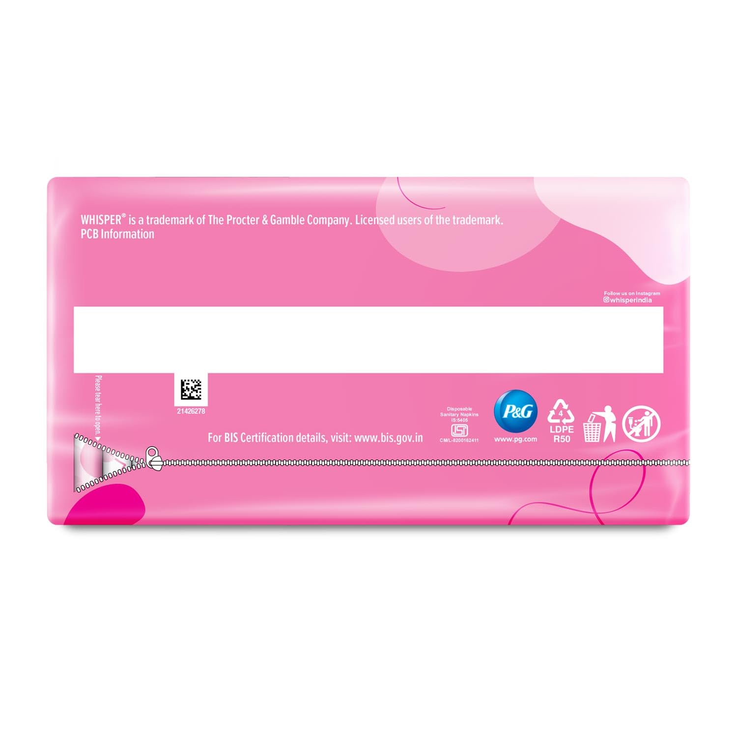 Whisper Ultra Soft Sanitary Pads - 30 Pieces (XL)