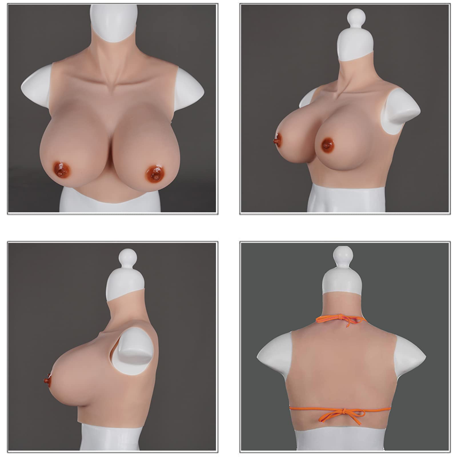 Artificial Silicone Breast Forms G/H Cup Fake Boobs Enhancer Tits Transgender Breastplate for Crossdresser Drag Queen image 3 of 7 B0C2CMB34Q