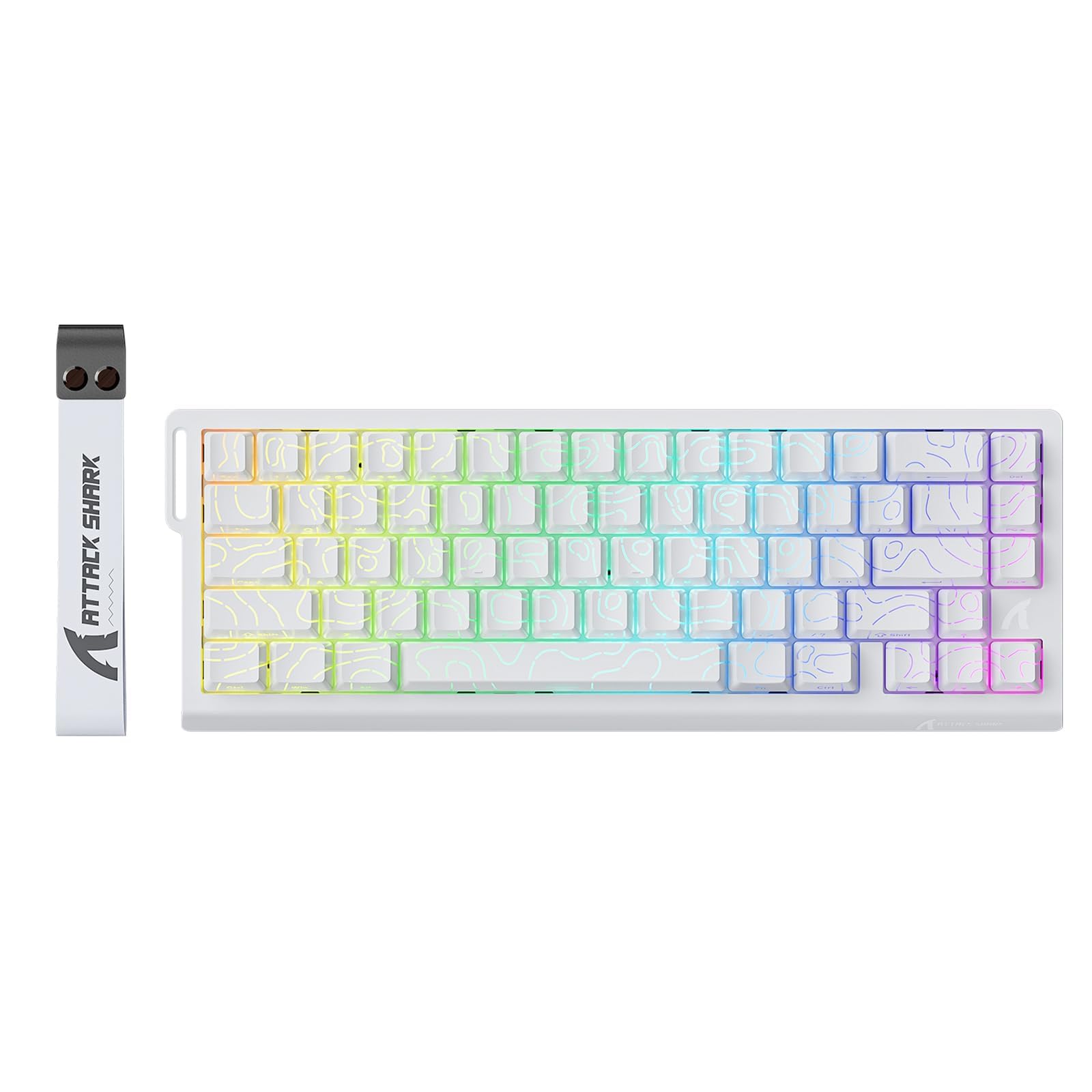 ATTACK X68 HE 8000Hz Rapid Trigger Keyboard, 0.01mm RT Accuracy Wired Gaming Keyboard with Magnetic Switch, Adjustable Actuation, Rapid Trigger, Snap Tap, RGB Lighting for PC/Mac, White Contours