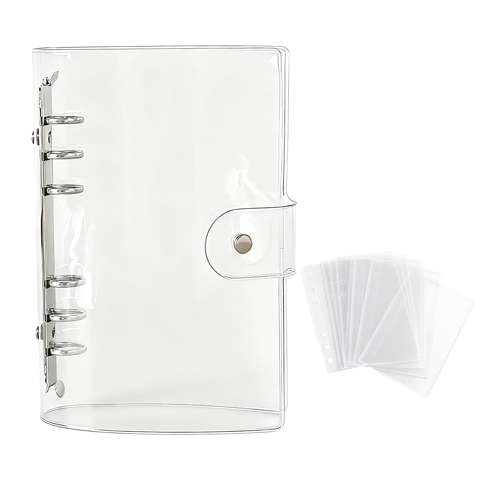 Amazon.co.jp: シール帳 透明 A7サイズ 6穴 クリアバインダー はがせる