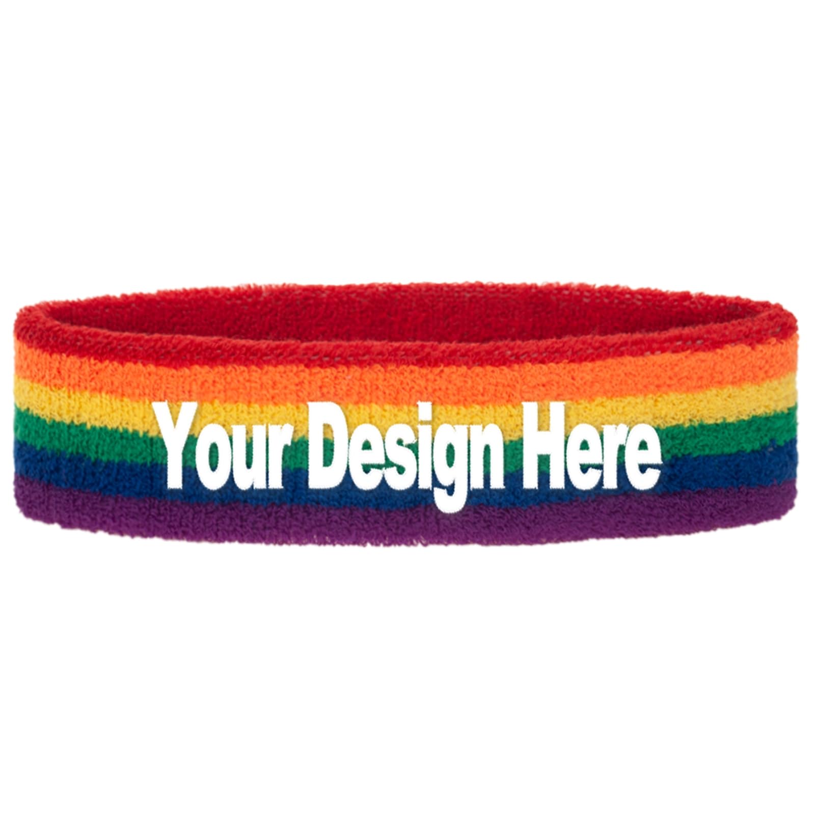 TOPTIE 10 Pack Personalised Sports Sweatband Headband Embroidered Sweat Headband Rainbow Hair Bands for Sports Basketball Tennis