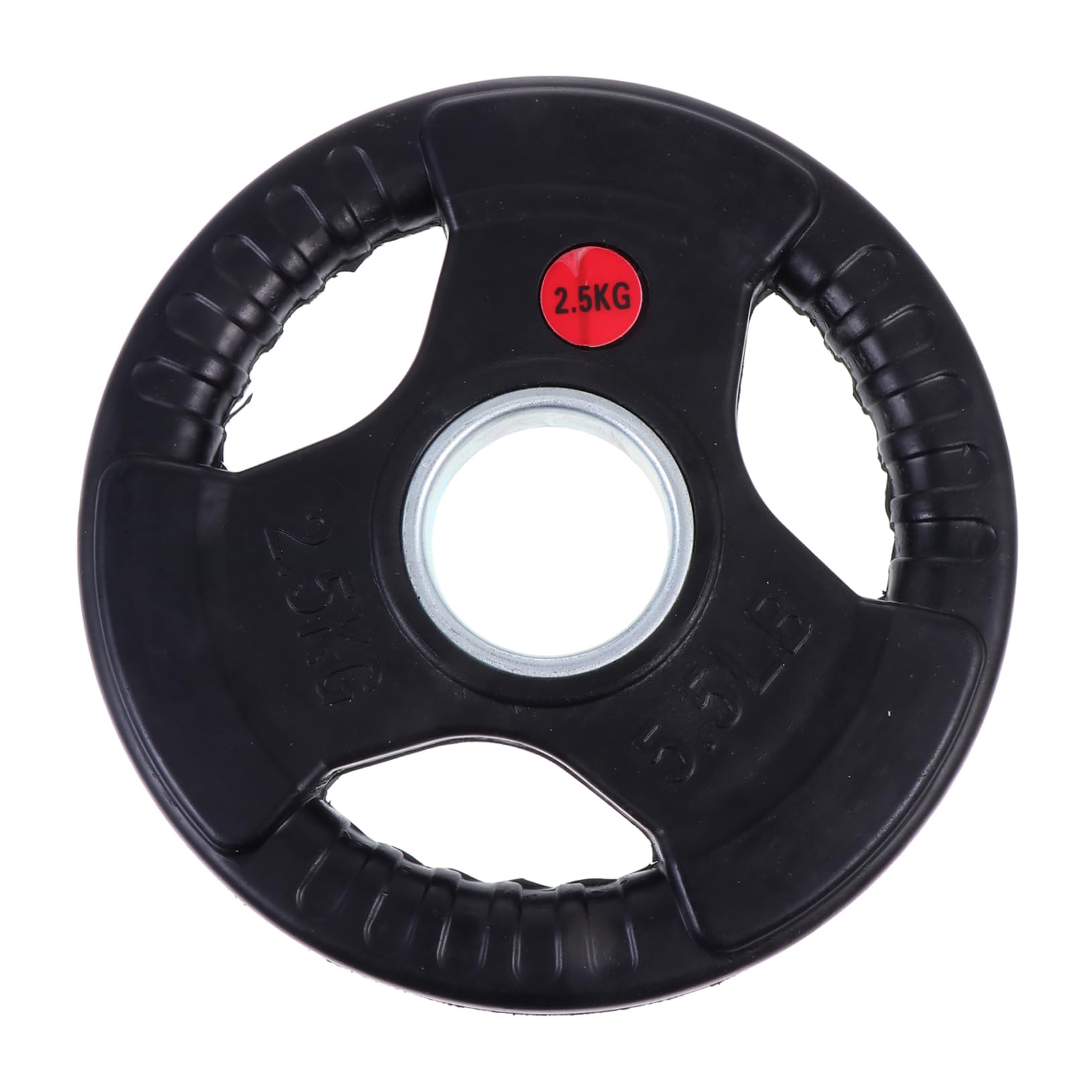 GALPADA 1pc Full Weight Coated Iron Dumbbell Barbell Plate 3 Hole Rubber Coated for Weightlifting