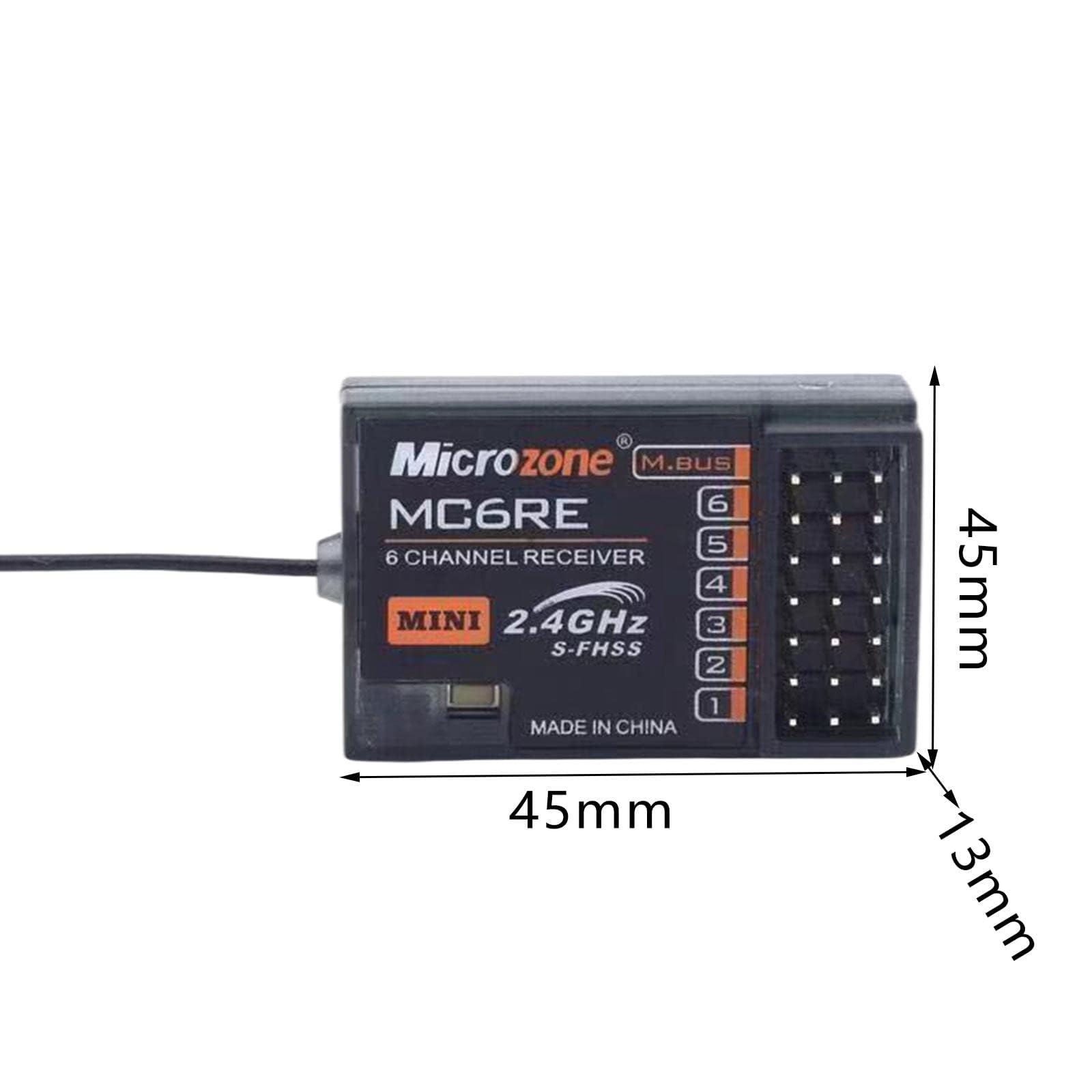 MC7RE V2 - Receptor de 7 canales de 2.4 GHz para drones y cuadricópteros Microzone SFHSS System RC