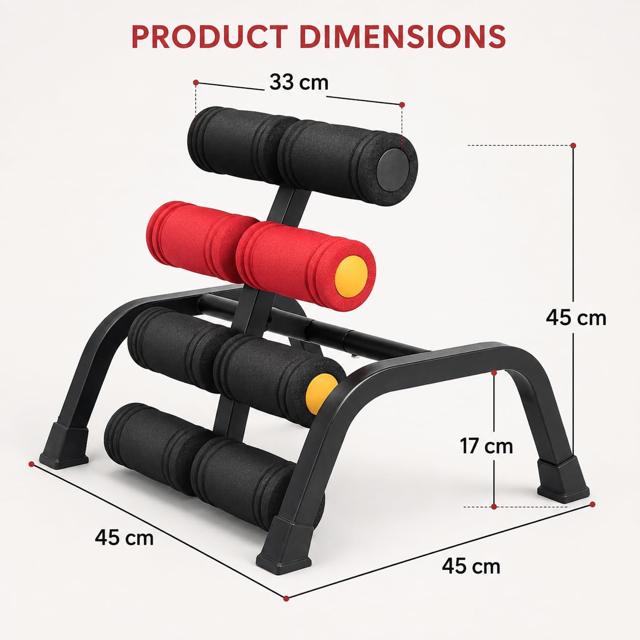 Mini tavolo di inversione, capacità 400 libbre, rulli massaggianti a 8 punti | Il design compatto 45 x 45 cm supporta stretching, addominali, yoga e esercizi di inversione controllata.